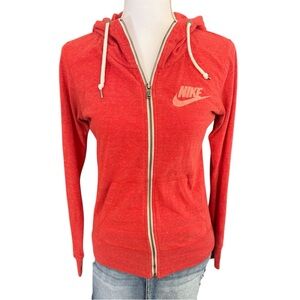 Nike Women's Red Zip-Up Hoodie
